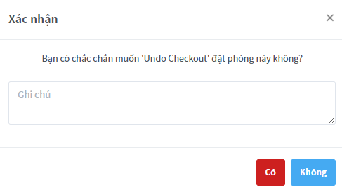 Xác nhận undo checkout